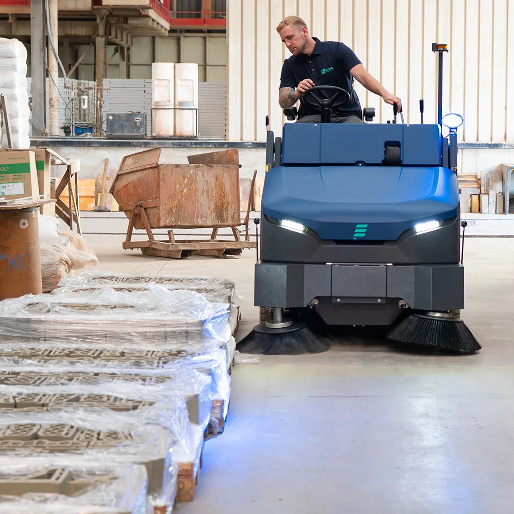 E-Ones floor cleaning machines for warehouses